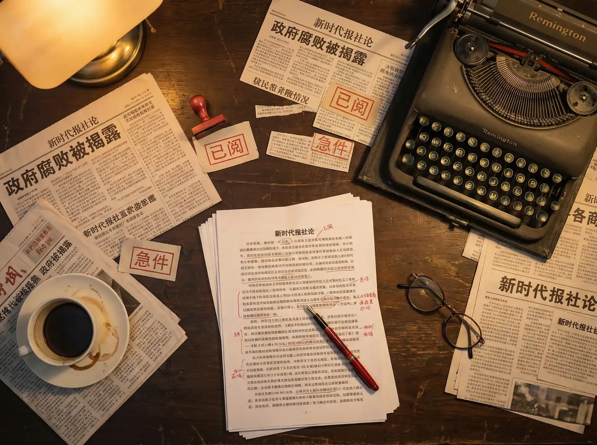 必发集团网站 - 报社编辑部工作场景